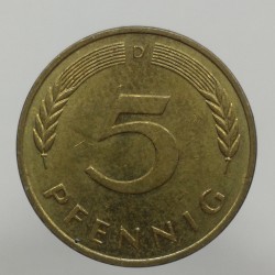 1991 D - 5 pfennig, Bundesrepublik Deutschland, Nemecko