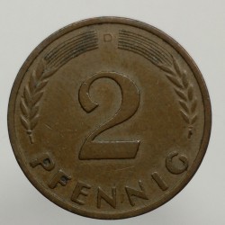 1950 D - 2 pfennig, Bundesrepublik Deutschland, Nemecko