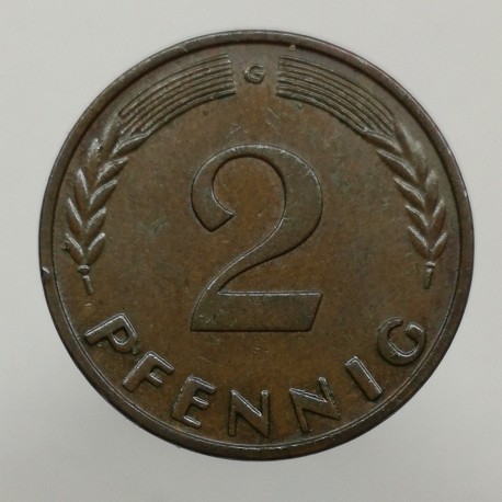 1963 G - 2 pfennig, Bundesrepublik Deutschland, Nemecko