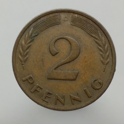 1965 D - 2 pfennig, Bundesrepublik Deutschland, Nemecko