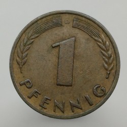 1949 D - 1 pfennig, Bundesrepublik Deutschland, Nemecko