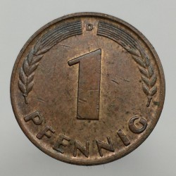 1950 D - 1 pfennig, Bundesrepublik Deutschland, Nemecko