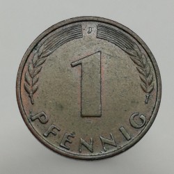 1950 J - 1 pfennig, Bundesrepublik Deutschland, Nemecko