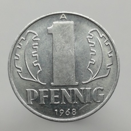 1968 A - 1 pfennig, Deutsche Demokratische Republik, Nemecko