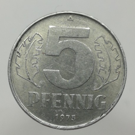 1975 A - 5 pfennig, Deutsche Demokratische Republik, Nemecko