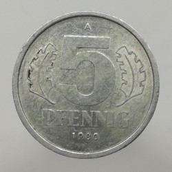 1980 A - 5 pfennig, Deutsche Demokratische Republik, Nemecko