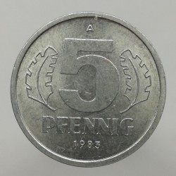 1983 A - 5 pfennig, Deutsche Demokratische Republik, Nemecko