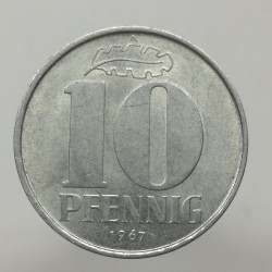 1967 A - 10 pfennig, Deutsche Demokratische Republik, Nemecko
