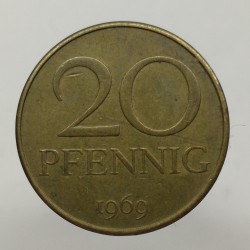 1969 - 20 pfennig, Deutsche Demokratische Republik, Nemecko