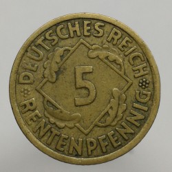 1924 A - 5 rentenpfennig, Deutsches Reich, Nemecko