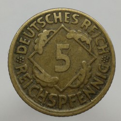 1924 D - 5 reichspfennig, Deutsches Reich, Nemecko