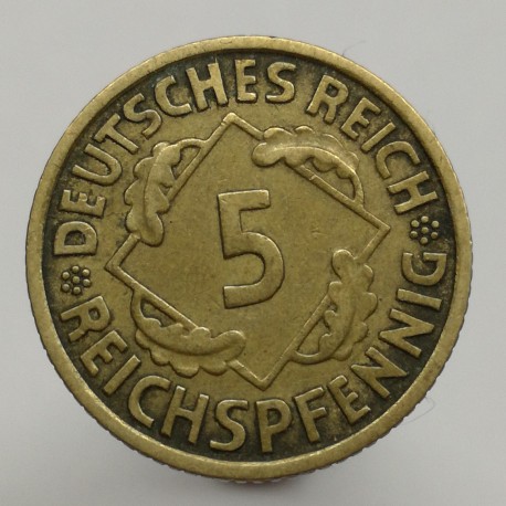 1935 A - 5 reichspfennig, Deutsches Reich, Nemecko