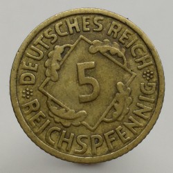 1936 E - 5 reichspfennig, Deutsches Reich, Nemecko