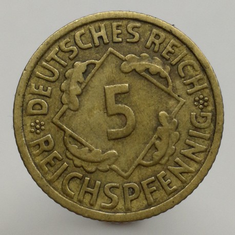 1936 E - 5 reichspfennig, Deutsches Reich, Nemecko