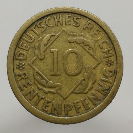 1924 F - 10 rentenpfennig, Deutsches Reich, Nemecko