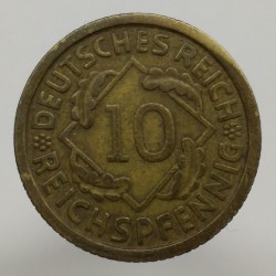 1935 D - 10 reichspfennig, Deutsches Reich, Nemecko