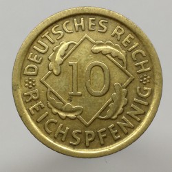 1936 D - 10 reichspfennig, Deutsches Reich, Nemecko