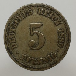 1889 A - 5 pfennig, Deutsches Reich, Nemecko