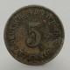 1892 E - 5 pfennig, Deutsches Reich, Nemecko