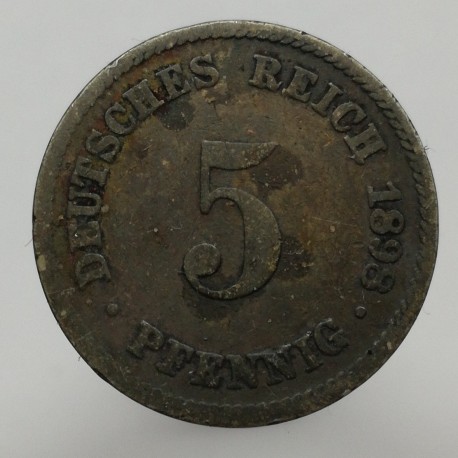 1898 J - 5 pfennig, Deutsches Reich, Nemecko