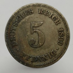 1899 A - 5 pfennig, Deutsches Reich, Nemecko