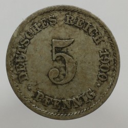1900 E - 5 pfennig, Deutsches Reich, Nemecko