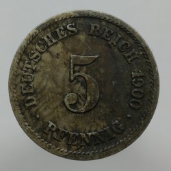 1900 G - 5 pfennig, Deutsches Reich, Nemecko