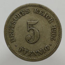 1905 A - 5 pfennig, Deutsches Reich, Nemecko