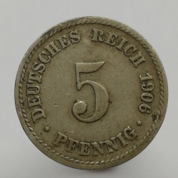 1906 A - 5 pfennig, Deutsches Reich, Nemecko