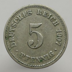 1907 A - 5 pfennig, Deutsches Reich, Nemecko