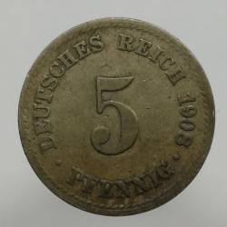 1908 A - 5 pfennig, Deutsches Reich, Nemecko