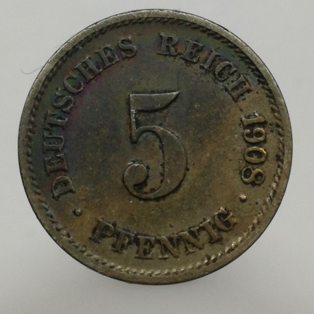 1908 G - 5 pfennig, Deutsches Reich, Nemecko