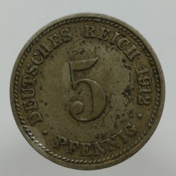 1912 D - 5 pfennig, Deutsches Reich, Nemecko