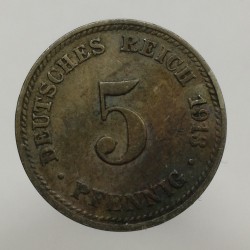 1913 D - 5 pfennig, Deutsches Reich, Nemecko