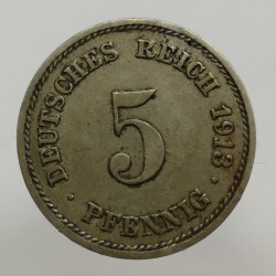 1913 G - 5 pfennig, Deutsches Reich, Nemecko