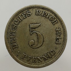 1914 A - 5 pfennig, Deutsches Reich, Nemecko