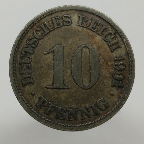 1901 G - 10 pfennig, Deutsches Reich, Nemecko