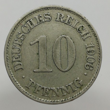 1906 E - 10 pfennig, Deutsches Reich, Nemecko