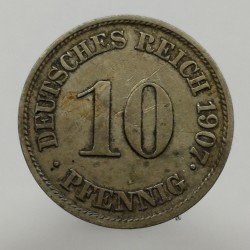 1907 J - 10 pfennig, Deutsches Reich, Nemecko