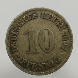 1907 D - 10 pfennig, Deutsches Reich, Nemecko