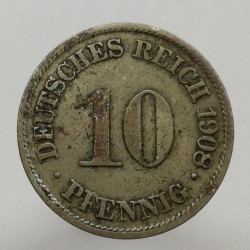 1908 A - 10 pfennig, Deutsches Reich, Nemecko