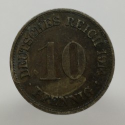 1914 G - 10 pfennig, Deutsches Reich, Nemecko