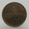 1869 - 1 pfenning, Maximilian II., Bayern, Nemecko