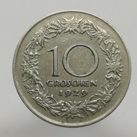 1929 - 10 groschen, Rakúsko