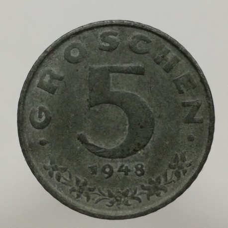 1948 - 5 groschen, Rakúsko
