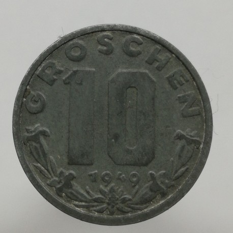 1949 - 10 groschen, Rakúsko