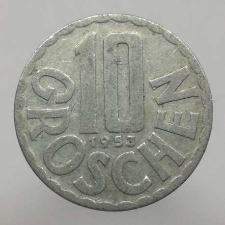 1953 - 10 groschen, Rakúsko