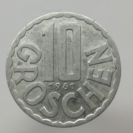 1961 - 10 groschen, Rakúsko