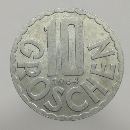 1964 - 10 groschen, Rakúsko