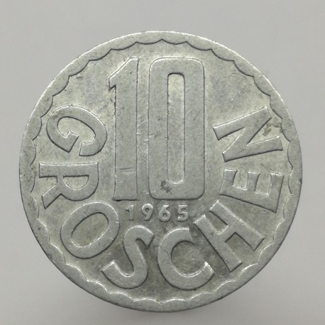 1965 - 10 groschen, Rakúsko